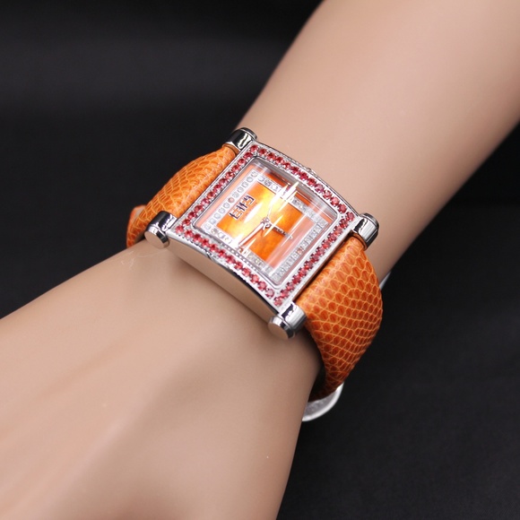 Orange Sapphire Diamond 1.73 Ct Luxury Watch